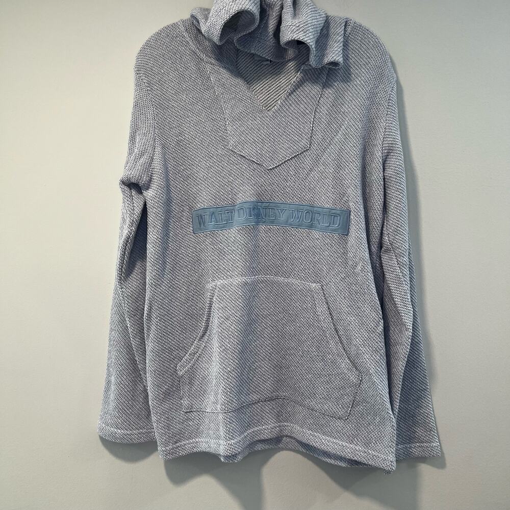 Disney Hooded Sweatshirt Walt Disney World Spell Out Periwinkle Medium
